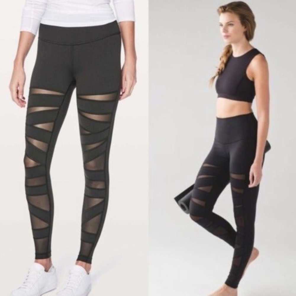 RARE Lululemon Wunder Under Pant HR Mesh Leggings